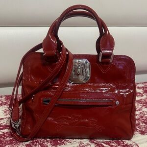 Longchamp Red Patent Leather Crossbody/Handbag